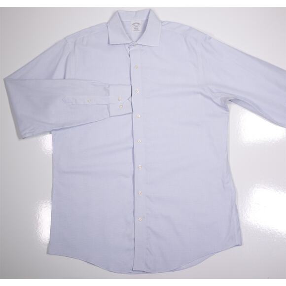 Brooks Brothers Regent Non-Iron Blue White Check Dress Shirt 16.5-36/37 - Picture 2 of 7